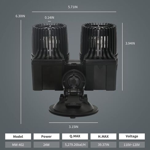 مضخة دوران حوض السمك من Upettools Wavemaker، رأس قوة دوران غاطس يمكن التحكم بها في حوض السمك، كوب شفط قوي، مضخة 4 رؤوس للمياه العذبة والمياه المالحة 48000 لتر/ساعة in Kuwait