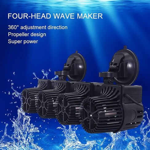 مضخة دوران حوض السمك من Upettools Wavemaker، رأس قوة دوران غاطس يمكن التحكم بها في حوض السمك، كوب شفط قوي، مضخة 4 رؤوس للمياه العذبة والمياه المالحة 48000 لتر/ساعة in Kuwait