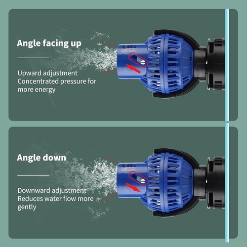 cprosp رأس الطاقة لخزان المياه المالحة 1600 gph، صانع الموجات مع قاعدة مغناطيسية لخزان 47.5-66 جالون، صانع موجة مضخة دوران حوض السمك مع كابل 2 متر، حوض السمك لحركة المياه 2 شوكة، أزرق in Kuwait