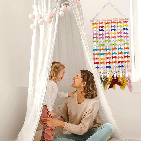 الينمو حامل ربطة شعر للبنات الصغيرات، علاقة فيونكة لاكسسوارات شعر البنات الصغيرات، حامل شريط راس ديكور معلق على الحائط، منظم القوس لغرفة البنات الصغيرات، الحضانة، هدية زينة in Kuwait