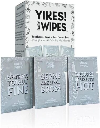 ييكيس! مناديل مبللة للأطفال - 30 قطعة من مناديل مبللة فاخرة معبأة بشكل فردي - تنظف بأمان زجاجات التسنين لألعاب اللهاية - أساسيات الأطفال للآباء والأطفال والمنزل والسفر والمدرسة - من NAMRA in Kuwait