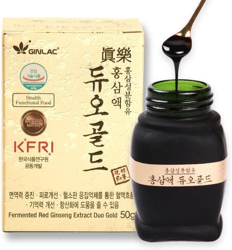 KIM'S TABLE Ginseng, Red Ginseng Extract, Premium Fermented GINLAK Red Ginseng Concentrated 농축액 1.76OZ (50g) 12 mg Ginsenoside Rapid Absorption, Gift for Seniors in Saudi Arabia