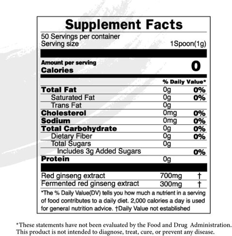 KIM'S TABLE Ginseng, Red Ginseng Extract, Premium Fermented GINLAK Red Ginseng Concentrated 농축액 1.76OZ (50g) 12 mg Ginsenoside Rapid Absorption, Gift for Seniors in Saudi Arabia
