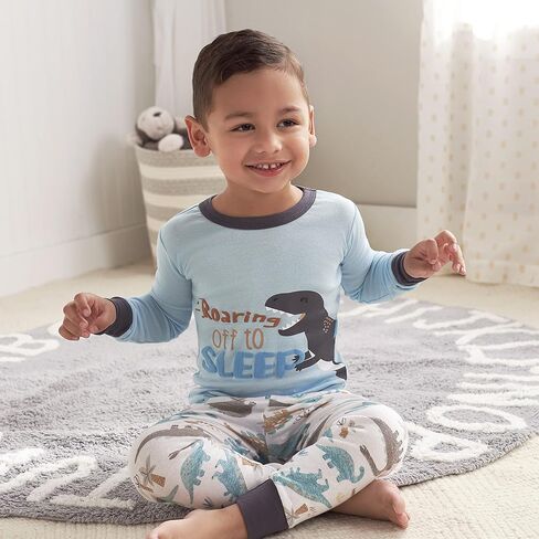 مجموعة بيجامة Gerber Baby للأولاد الصغار مقاس 4 قطع، ديناصورات، 24 شهرًا in Kuwait