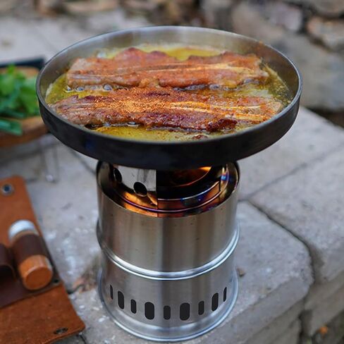 سان لايك موقد تخييم صغير قابل للطي من الستانلس ستيل مع شنطة حمل من النايلون للطبخ في الهواء الطلق والمشي لمسافات طويلة والسفر والنزهات والشواء in Kuwait