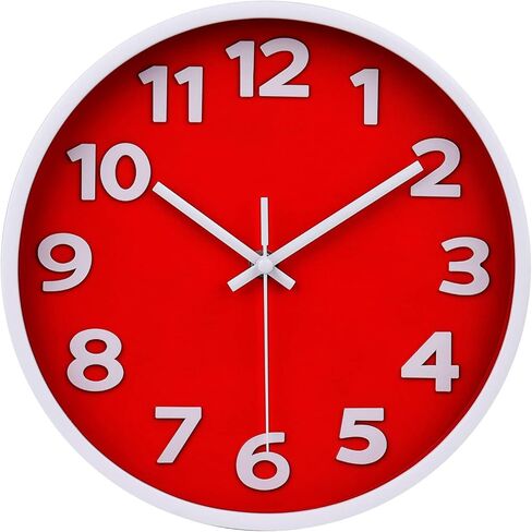 Black Wall Clock Large 16 Inch Silent Non-Ticking Quartz Battery Operated Easy to Read for Home Office Classroom Living Room Kitchen in Kuwait