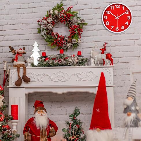 Black Wall Clock Large 16 Inch Silent Non-Ticking Quartz Battery Operated Easy to Read for Home Office Classroom Living Room Kitchen in Kuwait