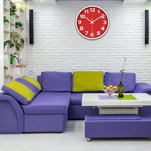 Black Wall Clock Large 16 Inch Silent Non-Ticking Quartz Battery Operated Easy to Read for Home Office Classroom Living Room Kitchen in Kuwait