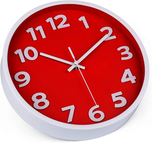 Black Wall Clock Large 16 Inch Silent Non-Ticking Quartz Battery Operated Easy to Read for Home Office Classroom Living Room Kitchen in Kuwait