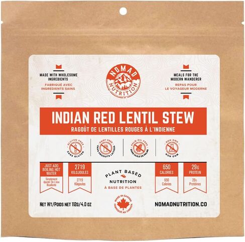 Nomad Nutrition – Indian Red Lentil Stew | High Energy, All Natural Ingredients | Plant-Based & Non-GMO| Just Add Boiling Hot Water | 112g / 4oz (Pack of 1) in Saudi Arabia