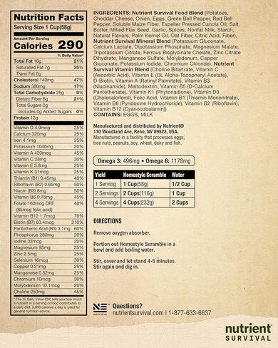 Nutrient Survival MRE Emergency Food Supply, 14-Day Survival Food (72 Servings) Bucket Disaster Kit, Freeze Dried Ready to Eat Meals in Resealable Packs, Shelf Stable up to 15 Years in Saudi Arabia