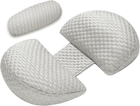 LiveGo Pregnancy Pillow for Pregnant Women - Soft and Adjustable Maternity Body Pillow for Back, Hips, Legs, and Belly Support - Detachable and Washable Pillow Cover Included (Gray-H Shaped) in Kuwait