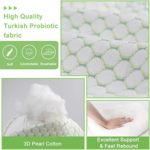 وسائد حمل للنوم للنساء الحوامل، وسادة جسم ناعمة للحمل مع غطاء وسادة قابل للفصل والتعديل، تدعم الظهر والبطن والوركين والساقين - قابلة للغسل في الغسالة in Kuwait