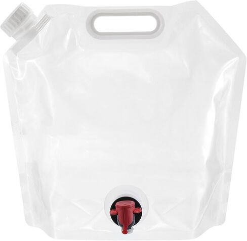 حقيبة حاوية مياه قابلة للطي سعة 2.6 جالون من باتيكل مع حنفية، حامل إبريق ماء قابل للطي من البولي إيثيلين للتخييم والمشي لمسافات طويلة وتخزين المياه في حالات الطوارئ، أزرق in Kuwait