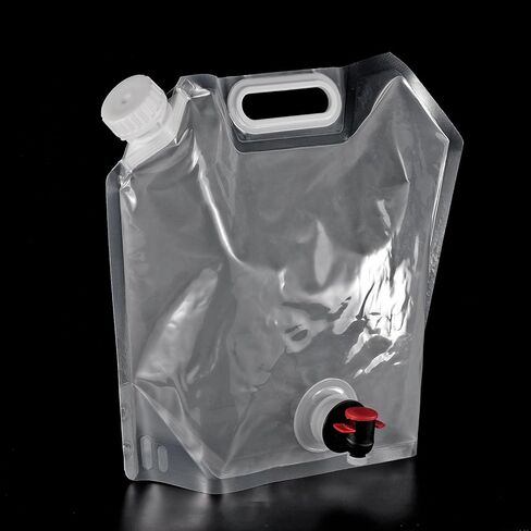 حقيبة حاوية مياه قابلة للطي سعة 2.6 جالون من باتيكل مع حنفية، حامل إبريق ماء قابل للطي من البولي إيثيلين للتخييم والمشي لمسافات طويلة وتخزين المياه في حالات الطوارئ، أزرق in Kuwait