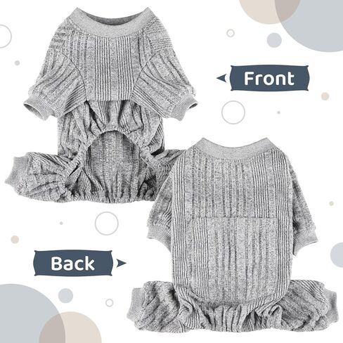 Queenmore Dog Pjs، بيجامة للكلاب الكبيرة، ملابس قطنية ناعمة للكلاب المتوسطة والقطط، سترة جرو للكلاب الصغيرة (رمادي، XL) in Kuwait