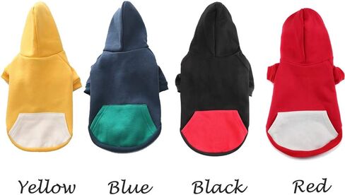 ملابس الكلاب من meioro، سترة بغطاء للرأس للحيوانات الأليفة والقطط، سترة دافئة من القطن الناعم بسحاب، معطف كلب البلدغ الفرنسي (L، أزرق داكن) in Kuwait