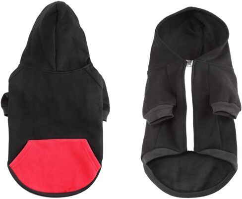 ملابس الكلاب من meioro، سترة بغطاء للرأس للحيوانات الأليفة والقطط، سترة دافئة من القطن الناعم بسحاب، معطف كلب البلدغ الفرنسي (L، أزرق داكن) in Kuwait