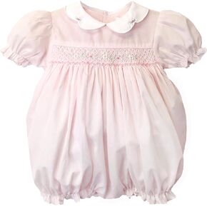 Petit Ami Baby Girls' Hand Embroidered Smocked Bubble Romper in Kuwait