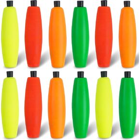 VATEICO Peg يطفو السيجار الصيد بوبر ويطفو لتلاعب سمك السلور، 12pcs / 24pcs رغوة بومبانو الصيد الفلين Bobbers لCrappie Santee تلاعب المياه المالحة المياه العذبة بوبر