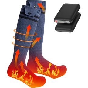 جوارب تسخين كهربائية قابلة لإعادة الشحن، منطقة تسخين كبيرة جدًا 5 فولت 5000 مللي أمبير في الساعة تعمل بالبطارية جوارب حرارية للطقس البارد للرجال والنساء (6-13 دولارًا أمريكيًا)، ركوب الخيل في الهواء الطلق والتخييم والمشي لمسافات طويلة والتزلج على الجليد ج in Kuwait
