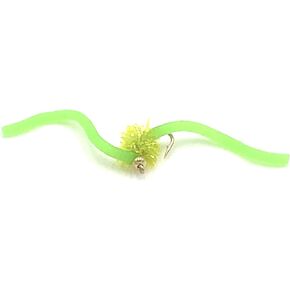Feeder Creek Squirmy Wormy, 12 Barbless Fly Fishing Lures with Bead Head, Size 12, Ideal for Trout, Bass, Steelhead, Salmon and Other Freshwater Fish in Kuwait