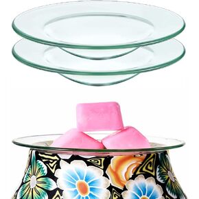 Corleone Replacement Wax Warmer Dish Oil Warmer Dish Round Glass Candle Wamer Bowl Plate Wax Tray for Scented Wax Aroma Therapy Lamp Electric Lamps Tart Warmers Wax Melter Wax Burner (2Pcs) in Saudi Arabia