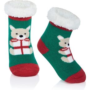 American Trends Baby Slipper Socks Christmas Toddler Fuzzy Socks Warm Fleece Non Skid Winter Socks