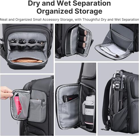 ULANZI BP10 Hardshell Camera Backpack, Professional Waterproof Photography Camera Case Anti Theft Travel for Photographers Unisex Drone DSLR Mirrorless Camera Lens Tripod Holder 17'' Laptop Black 35L in Saudi Arabia