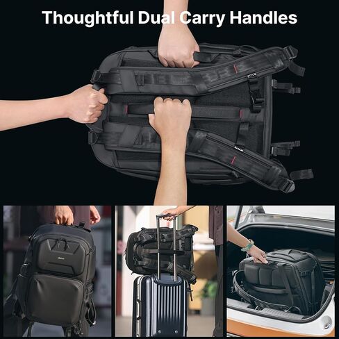 ULANZI BP10 Hardshell Camera Backpack, Professional Waterproof Photography Camera Case Anti Theft Travel for Photographers Unisex Drone DSLR Mirrorless Camera Lens Tripod Holder 17'' Laptop Black 35L in Saudi Arabia