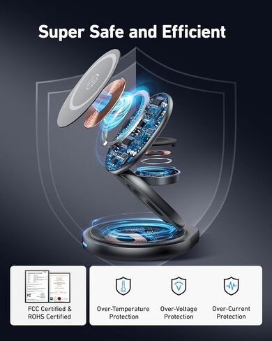 3 in 1 Wireless Charging Station for Magsafe Charger, Fast Magnetic Foldable Charger Stand for iPhone 15 14 13 12 11 Pro Max XR, for Apple Watch 8 7 6 5 4 3 2 SE, for AirPods 2 3 Pro (ZINC ALLOY MADE) in Kuwait