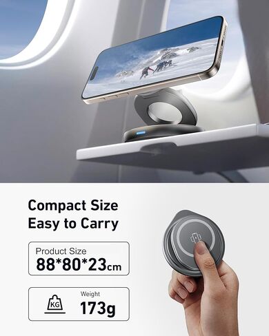 3 in 1 Wireless Charging Station for Magsafe Charger, Fast Magnetic Foldable Charger Stand for iPhone 15 14 13 12 11 Pro Max XR, for Apple Watch 8 7 6 5 4 3 2 SE, for AirPods 2 3 Pro (ZINC ALLOY MADE) in Kuwait