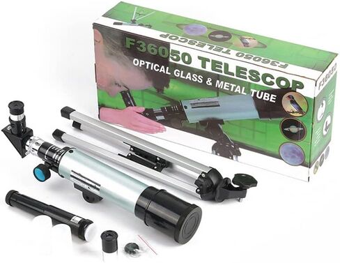 تلسكوب فلكي 90 مرة، للبالغين والمبتدئين والاطفال، تلسكوب انكسار فلكي محمول، 20 ملم و6 ملم، مع حامل ثلاثي القوائم وفلتر قمر، كهدية in Kuwait