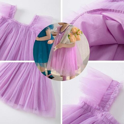 Baby Girls Layered Fly Sleeve Tutu Dress Casual Party Tulle Tunic Dresses 9M-3T in Saudi Arabia