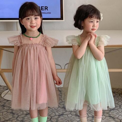 Baby Girls Layered Fly Sleeve Tutu Dress Casual Party Tulle Tunic Dresses 9M-3T in Saudi Arabia