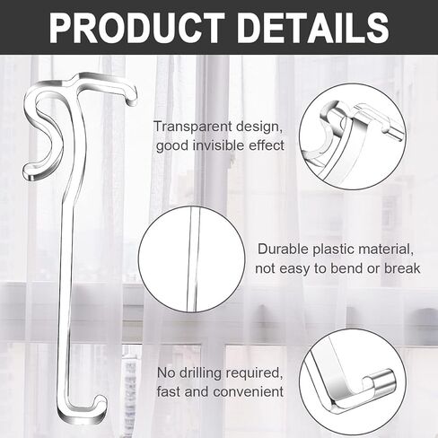 CELDANA 12 Pieces Valance Clips Window Blind, 3.25 Inch Clips Clear Plastic Valance, Retainer Clips Hidden Valance, Clips for Horizontal Blind Valance in Kuwait