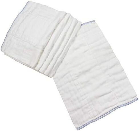 OsoCozy Prefolds Bleached Cloth Baby Diapers, Size 1 (7-15 lbs), Soft, Absorbent and Durable 100% Natural Cotton, Our Top Selling Diaper Service Quality Prefolds - (6 Pack) in Saudi Arabia