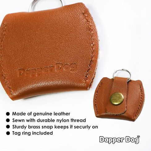 Dapper Dog Leather Dog Tag Silencer (Black) in Kuwait
