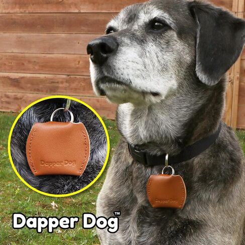 Dapper Dog Leather Dog Tag Silencer (Black) in Kuwait