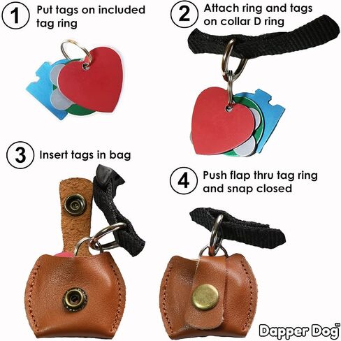 Dapper Dog Leather Dog Tag Silencer (Black) in Kuwait