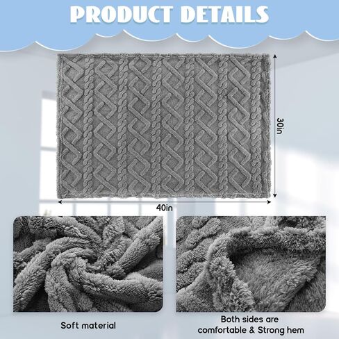 4 Pcs Fleece Baby Blankets for Boys Girls 3D Soft Plush Warm Baby Receiving Blankets 30" x 40" Cozy Fluffy Infant Toddler Newborn Swaddling Blanket for Crib Nursery Bed(Blue Set) in Saudi Arabia