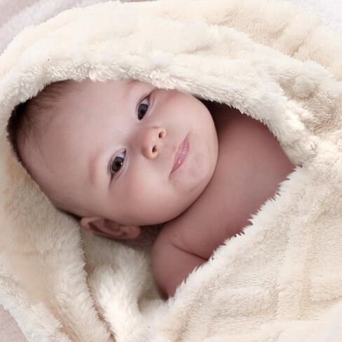 4 Pcs Fleece Baby Blankets for Boys Girls 3D Soft Plush Warm Baby Receiving Blankets 30" x 40" Cozy Fluffy Infant Toddler Newborn Swaddling Blanket for Crib Nursery Bed(Blue Set) in Saudi Arabia