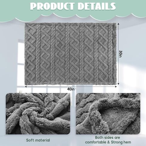 4 Pcs Fleece Baby Blankets for Boys Girls 3D Soft Plush Warm Baby Receiving Blankets 30" x 40" Cozy Fluffy Infant Toddler Newborn Swaddling Blanket for Crib Nursery Bed(Blue Set) in Saudi Arabia