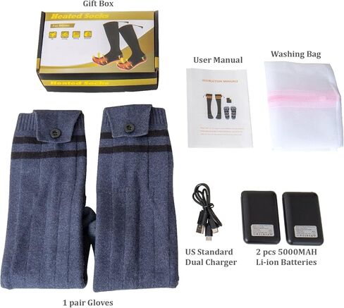 جوارب تسخين كهربائية قابلة لإعادة الشحن، منطقة تسخين كبيرة جدًا 5 فولت 5000 مللي أمبير في الساعة تعمل بالبطارية جوارب حرارية للطقس البارد للرجال والنساء (6-13 دولارًا أمريكيًا)، ركوب الخيل في الهواء الطلق والتخييم والمشي لمسافات طويلة والتزلج على الجليد ج in Kuwait