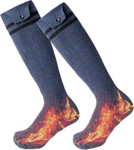 جوارب تسخين كهربائية قابلة لإعادة الشحن، منطقة تسخين كبيرة جدًا 5 فولت 5000 مللي أمبير في الساعة تعمل بالبطارية جوارب حرارية للطقس البارد للرجال والنساء (6-13 دولارًا أمريكيًا)، ركوب الخيل في الهواء الطلق والتخييم والمشي لمسافات طويلة والتزلج على الجليد ج in Kuwait