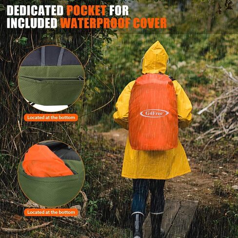 G4Free 35L Hiking Backpack for Women Men, Water Resistant Outdoor Sports in Kuwait