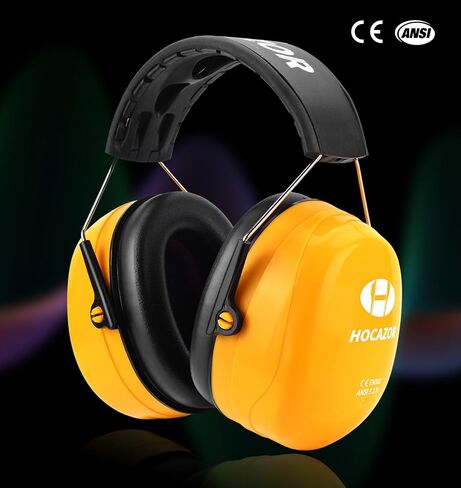 Hocazor HZ012 NRR 28dB Safety Earmuffs, Deeper Ear Space Passive Hearing Protections Durable Ear Proetctors, for Woodworking, Construction, Manufacturing, Shooting - Black in Kuwait