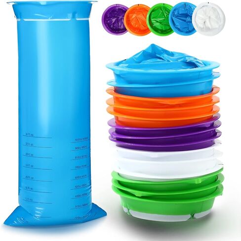 Shappy 50 Packs Emesis Bags Disposable Barf Bags 1000 ml Portable Vomit Bags Convenient Throw Up Bags Leak Resistant Nausea Bags for Travel Motion Sickness Kids Car Airplane Taxi Sickness, 5 Colors in Saudi Arabia