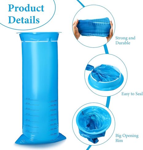 Shappy 50 Packs Emesis Bags Disposable Barf Bags 1000 ml Portable Vomit Bags Convenient Throw Up Bags Leak Resistant Nausea Bags for Travel Motion Sickness Kids Car Airplane Taxi Sickness, 5 Colors in Saudi Arabia