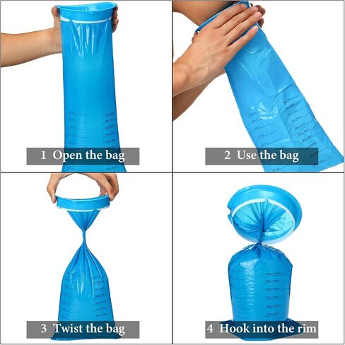 Shappy 50 Packs Emesis Bags Disposable Barf Bags 1000 ml Portable Vomit Bags Convenient Throw Up Bags Leak Resistant Nausea Bags for Travel Motion Sickness Kids Car Airplane Taxi Sickness, 5 Colors in Saudi Arabia